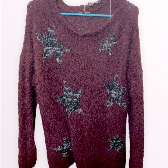 Moral Fiber Sweaters | Moral Fiber Shaggy Star Sweater | Euc | Plus Size 3X | Color: Black/Red | Size: 3X | Nataliekcloset's Closet